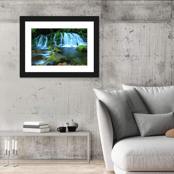 Xia Yuan Waterfall Canvas Wall Art-3 Horizontal-Gallery Wrap-25" x 16"-Tiaracle