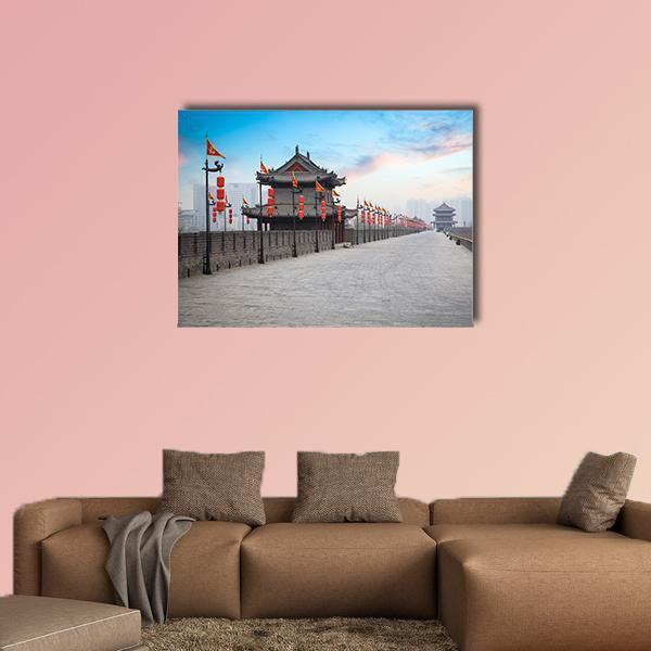 Xian City Wall Canvas Wall Art-4 Horizontal-Gallery Wrap-34" x 24"-Tiaracle