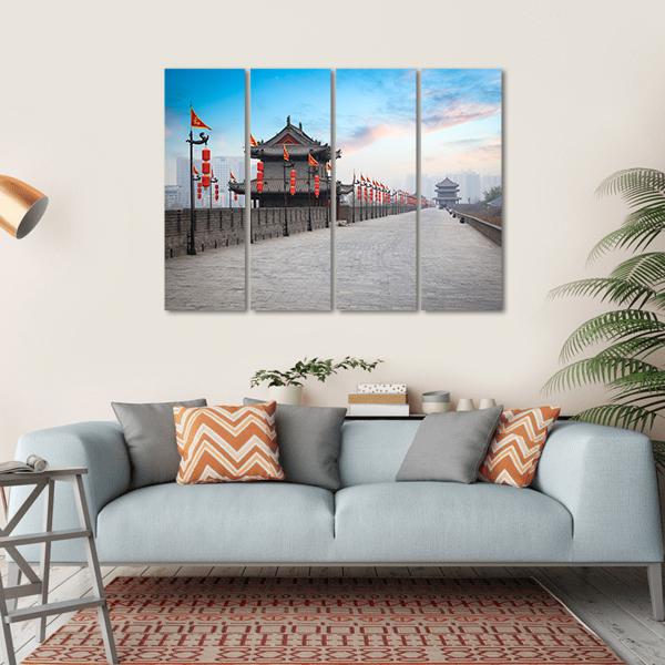 Xian City Wall Canvas Wall Art-4 Horizontal-Gallery Wrap-34" x 24"-Tiaracle
