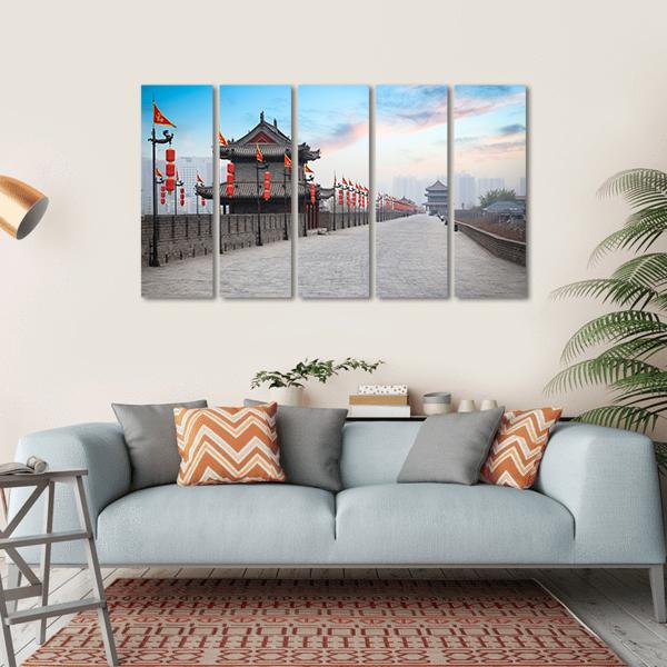 Xian City Wall Canvas Wall Art-5 Horizontal-Gallery Wrap-22" x 12"-Tiaracle