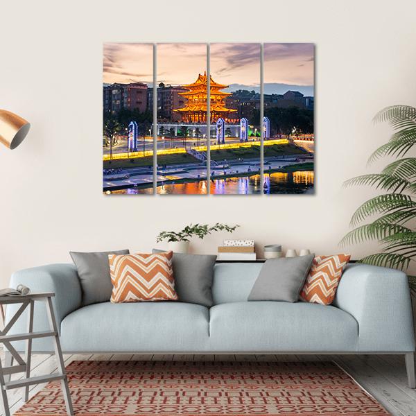 Xiaoyao Tower In Guilin China Canvas Wall Art-1 Piece-Gallery Wrap-36" x 24"-Tiaracle