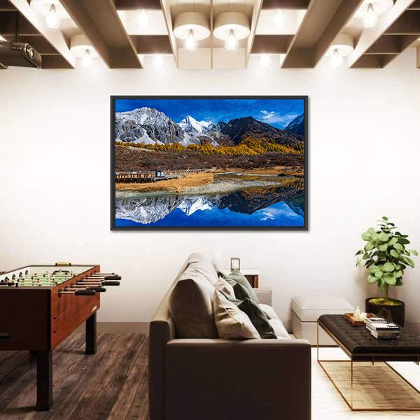 Yading National Reserve In Daocheng County Canvas Wall Art-3 Horizontal-Gallery Wrap-25" x 16"-Tiaracle