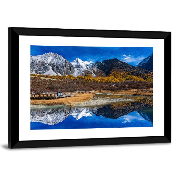 Yading National Reserve In Daocheng County Canvas Wall Art-3 Horizontal-Gallery Wrap-25" x 16"-Tiaracle