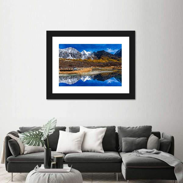 Yading National Reserve In Daocheng County Canvas Wall Art-3 Horizontal-Gallery Wrap-25" x 16"-Tiaracle