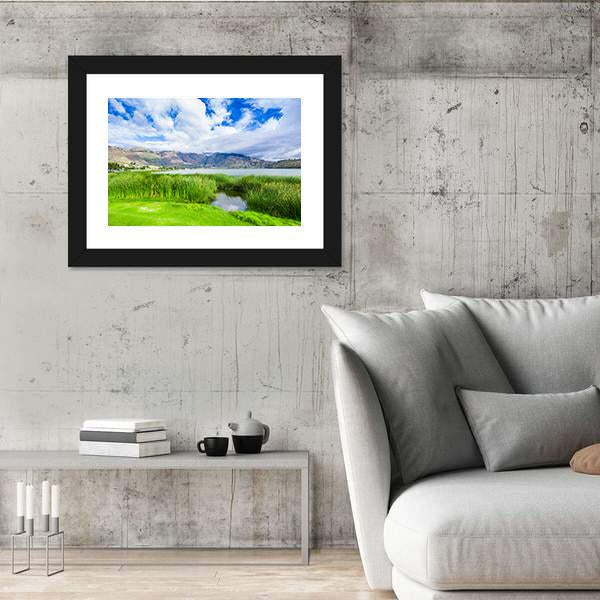 Yahuarcocha Lake In Ecuador Panoramic Canvas Wall Art-1 Piece-36" x 12"-Tiaracle