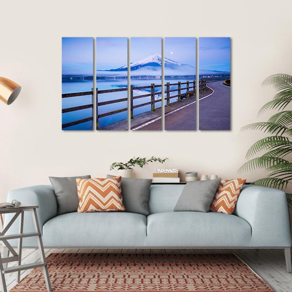 Yamanaka Lake In Japan Canvas Wall Art-5 Horizontal-Gallery Wrap-22" x 12"-Tiaracle
