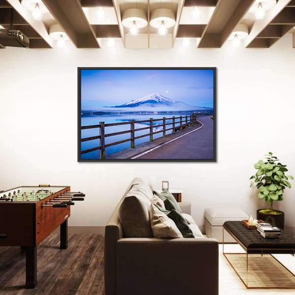 Yamanaka Lake In Japan Canvas Wall Art-3 Horizontal-Gallery Wrap-25" x 16"-Tiaracle