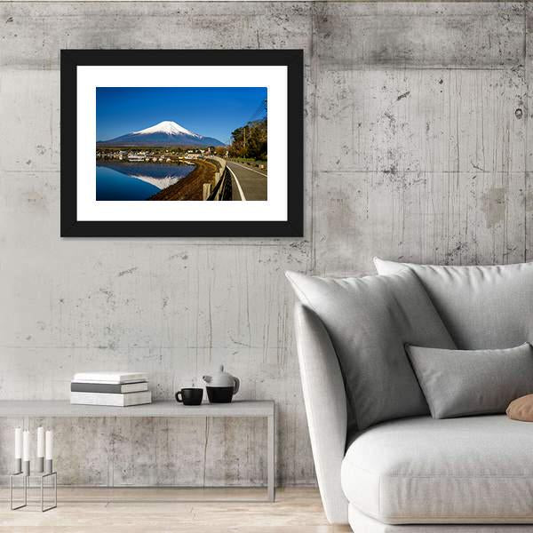 Yamanaka Lake With Mount Fujisan Canvas Wall Art-3 Horizontal-Gallery Wrap-25" x 16"-Tiaracle