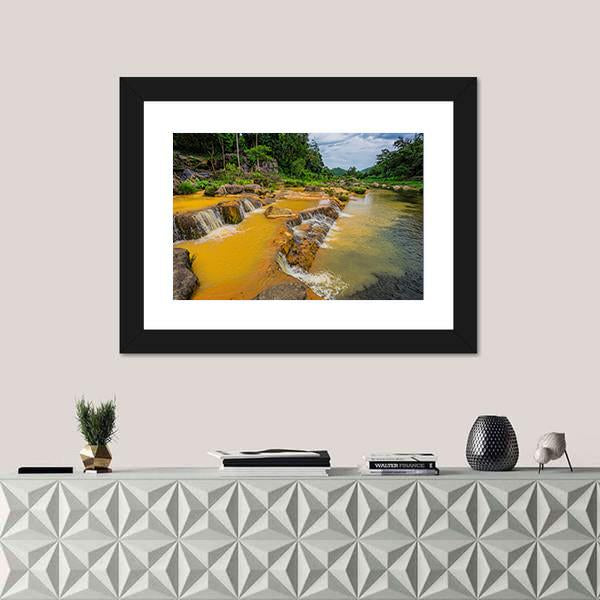 Yang Bay Waterfall In Vietnam Canvas Wall Art-1 Piece-Framed Print-20" x 16"-Tiaracle