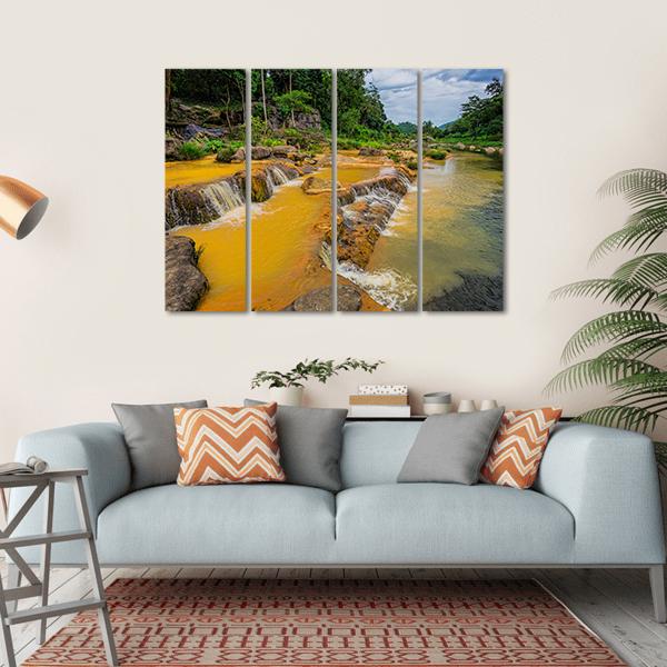 Yang Bay Waterfall In Vietnam Canvas Wall Art-4 Horizontal-Gallery Wrap-34" x 24"-Tiaracle