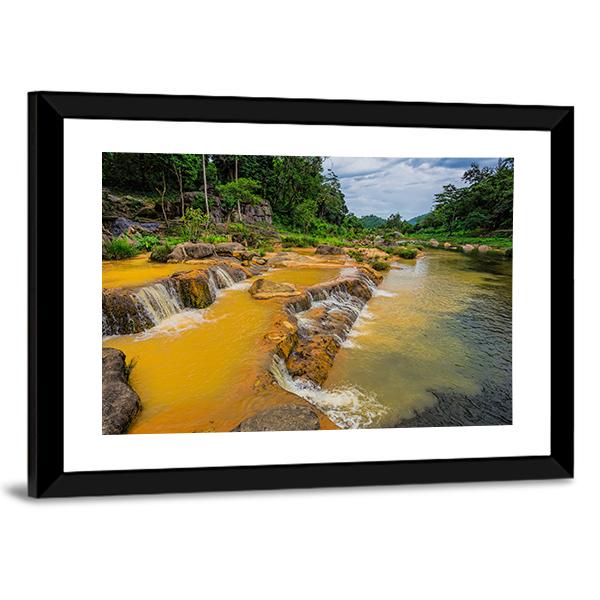 Yang Bay Waterfall In Vietnam Canvas Wall Art-5 Horizontal-Gallery Wrap-22" x 12"-Tiaracle