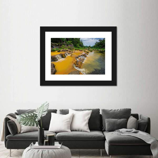 Yang Bay Waterfall In Vietnam Canvas Wall Art-5 Horizontal-Gallery Wrap-22" x 12"-Tiaracle