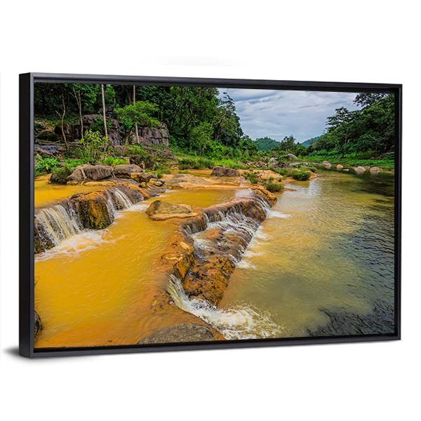 Yang Bay Waterfall In Vietnam Canvas Wall Art-5 Horizontal-Gallery Wrap-22" x 12"-Tiaracle