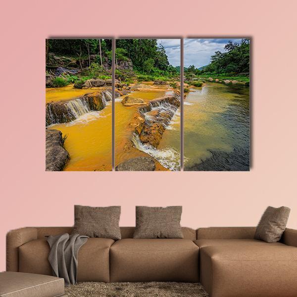 Yang Bay Waterfall In Vietnam Canvas Wall Art-3 Horizontal-Gallery Wrap-25" x 16"-Tiaracle