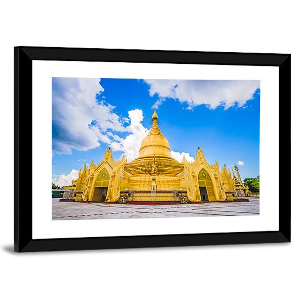 Yangon In Myanmar At Maha Wizaya Pagoda Canvas Wall Art-3 Horizontal-Gallery Wrap-25" x 16"-Tiaracle