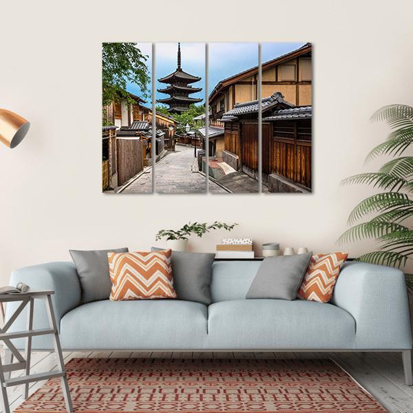 Yasaka Pagoda And Sannen Zaka Street Canvas Wall Art-4 Horizontal-Gallery Wrap-34" x 24"-Tiaracle