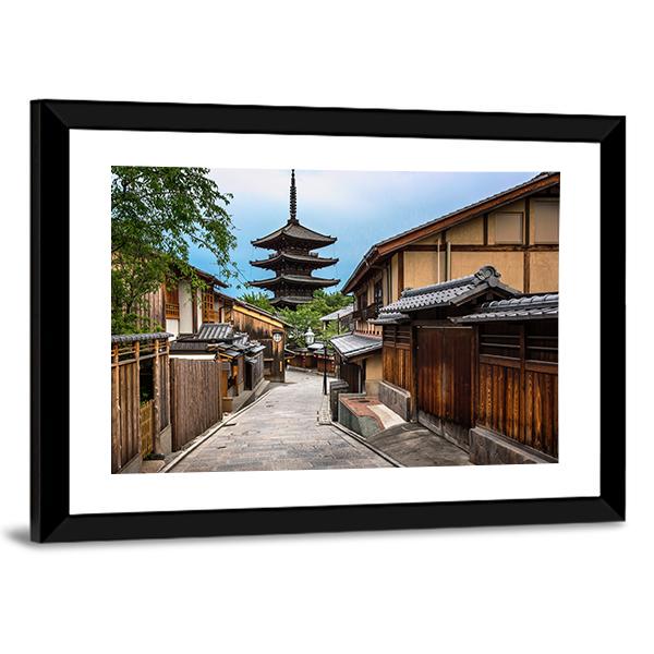 Yasaka Pagoda And Sannen Zaka Street Canvas Wall Art-5 Horizontal-Gallery Wrap-22" x 12"-Tiaracle