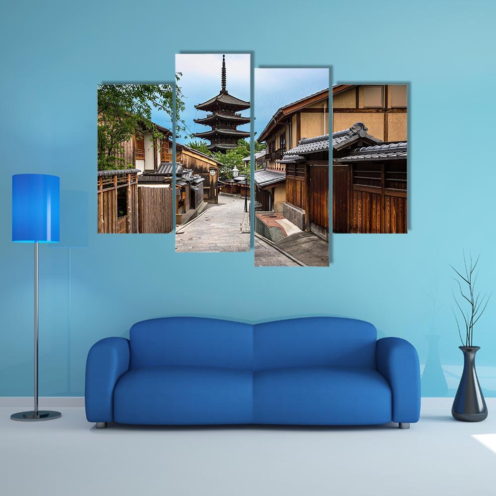 Yasaka Pagoda And Sannen Zaka Street Canvas Wall Art-4 Pop-Gallery Wrap-50" x 32"-Tiaracle