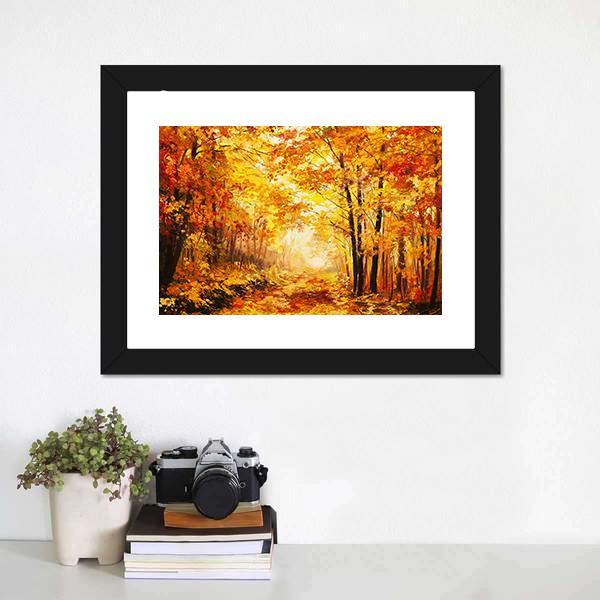 Yellow Autumn Forest Canvas Wall Art-3 Horizontal-Gallery Wrap-25&quot; x 16&quot;-Tiaracle
