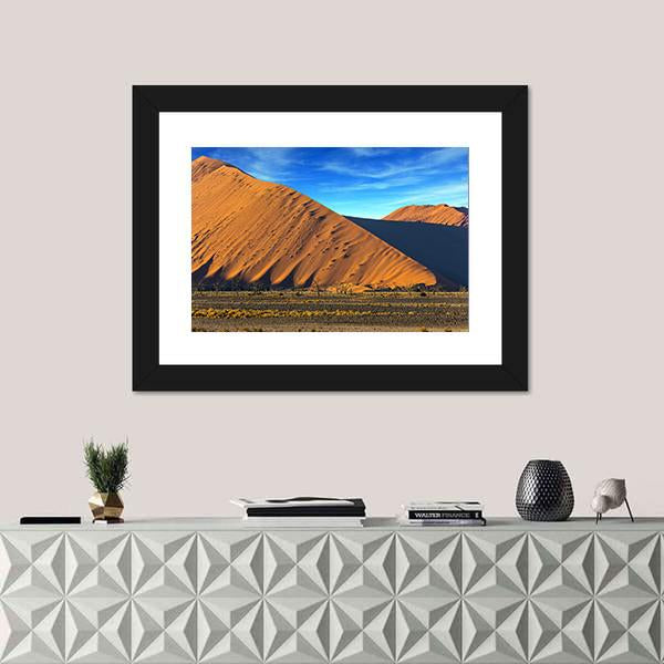 Yellow Dunes Of Namib Desert Canvas Wall Art-1 Piece-Framed Print-20" x 16"-Tiaracle