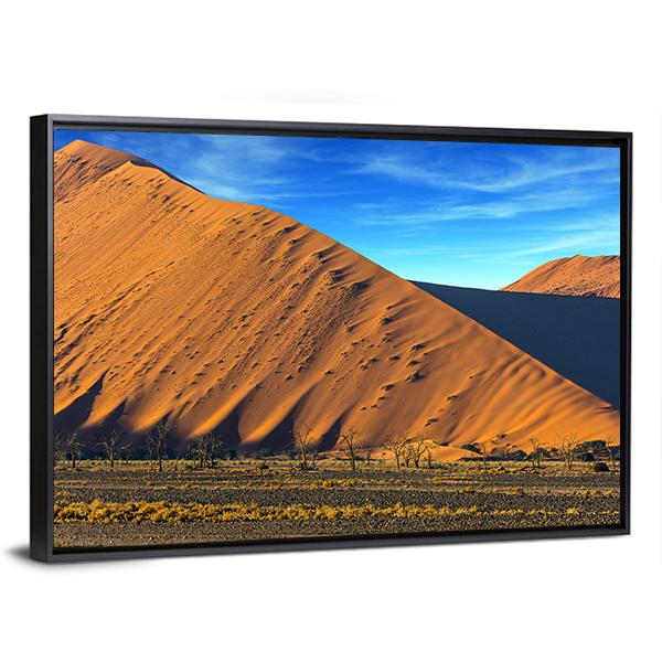 Yellow Dunes Of Namib Desert Canvas Wall Art-3 Horizontal-Gallery Wrap-25" x 16"-Tiaracle