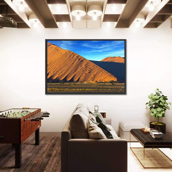 Yellow Dunes Of Namib Desert Canvas Wall Art-3 Horizontal-Gallery Wrap-25" x 16"-Tiaracle