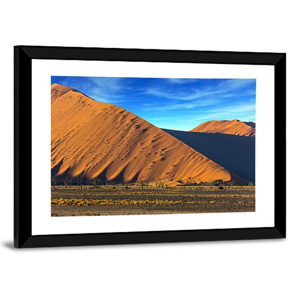 Yellow Dunes Of Namib Desert Canvas Wall Art-3 Horizontal-Gallery Wrap-25" x 16"-Tiaracle