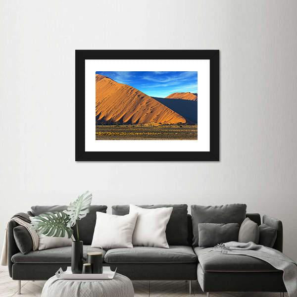 Yellow Dunes Of Namib Desert Canvas Wall Art-3 Horizontal-Gallery Wrap-25" x 16"-Tiaracle