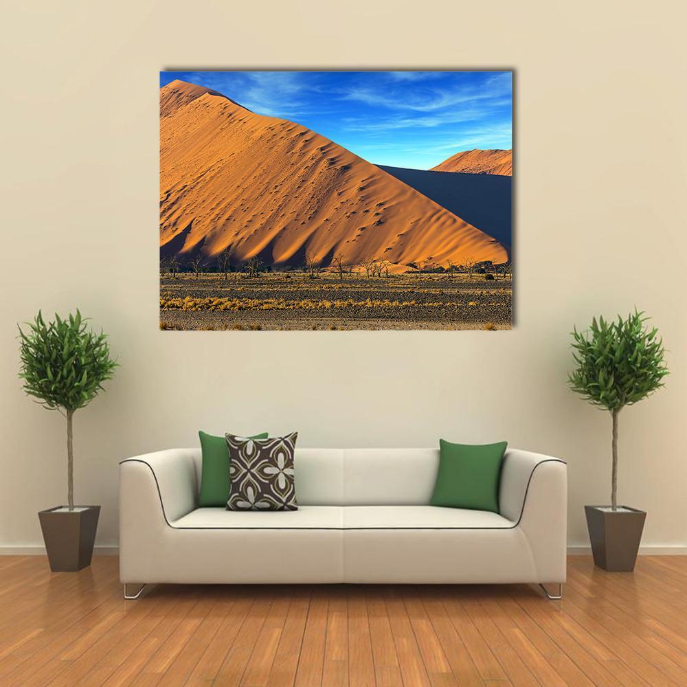 Yellow Dunes Of Namib Desert Canvas Wall Art-5 Star-Gallery Wrap-62" x 32"-Tiaracle