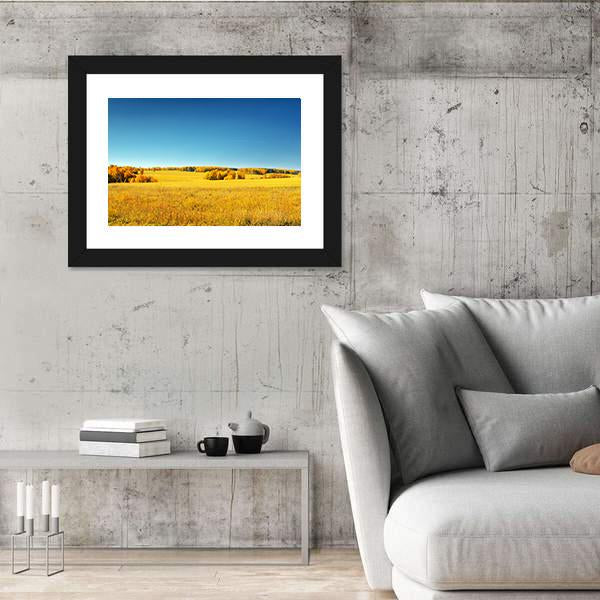Yellow Field And Blue Sky Canvas Wall Art-3 Horizontal-Gallery Wrap-25" x 16"-Tiaracle