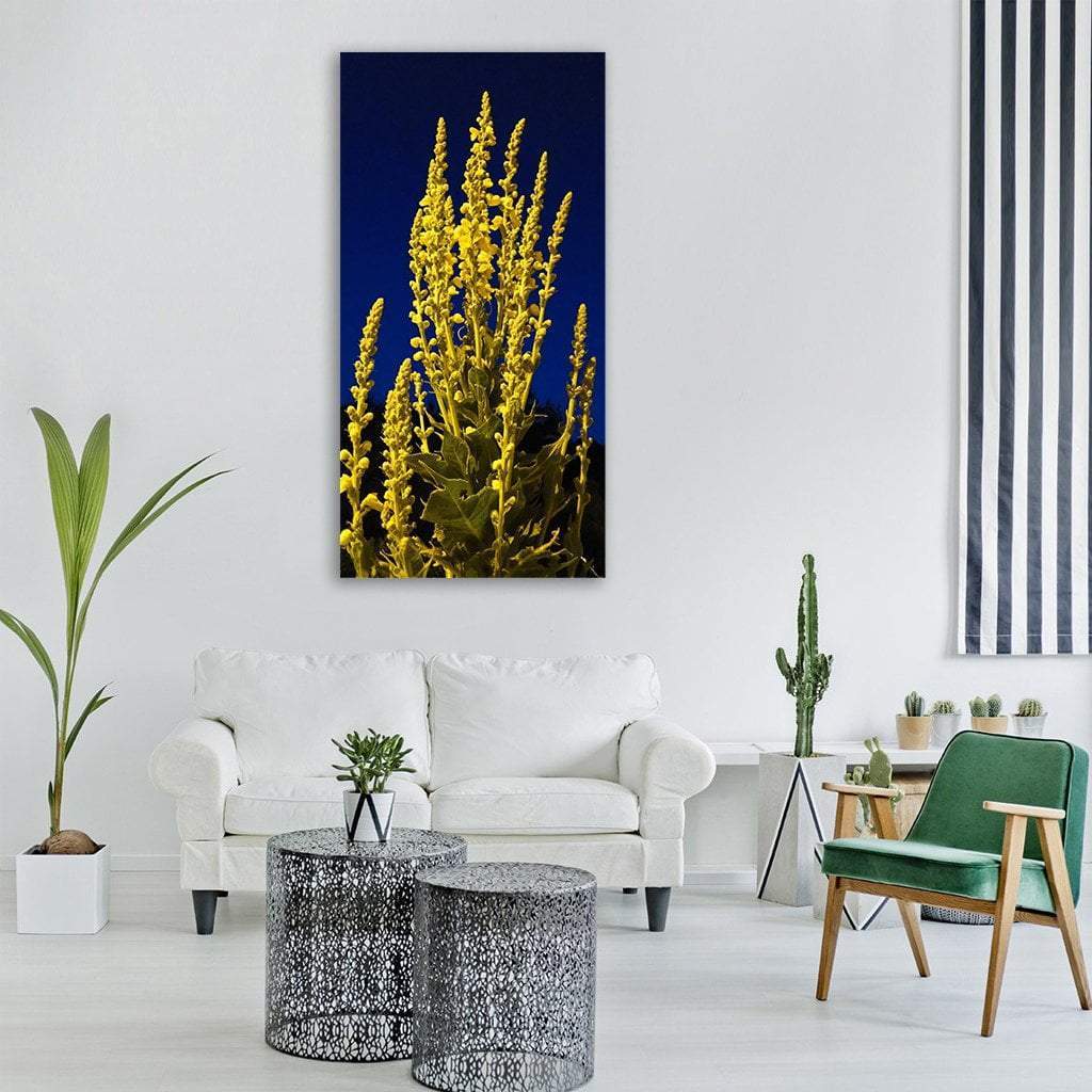 Yellow Flowers Vertical Canvas Wall Art-3 Vertical-Gallery Wrap-12" x 25"-Tiaracle