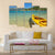 Yellow Kayak On The Beach Canvas Wall Art-5 Pop-Gallery Wrap-47" x 32"-Tiaracle