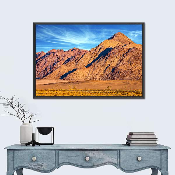 Yellow Mountains Of Namib Desert Canvas Wall Art-1 Piece-Floating Frame-24" x 16"-Tiaracle