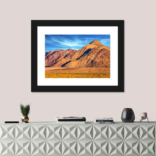 Yellow Mountains Of Namib Desert Canvas Wall Art-1 Piece-Framed Print-20" x 16"-Tiaracle