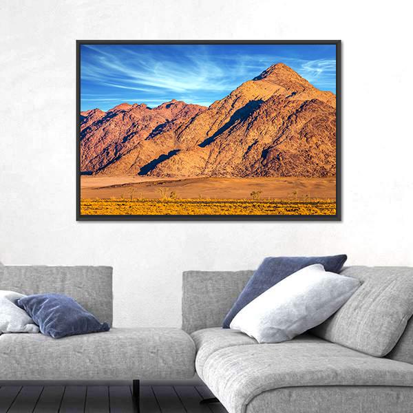 Yellow Mountains Of Namib Desert Canvas Wall Art-3 Horizontal-Gallery Wrap-25" x 16"-Tiaracle