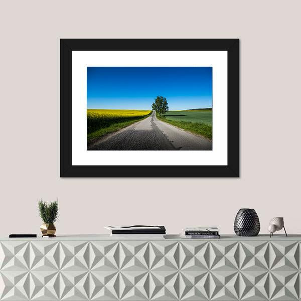 Yellow Rapeseed Field Canvas Wall Art-1 Piece-Framed Print-20" x 16"-Tiaracle