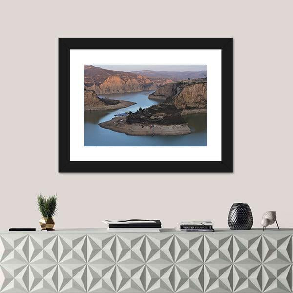 Yellow River Laoniuwan Panoramic Canvas Wall Art-1 Piece-36" x 12"-Tiaracle