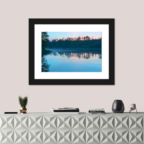 Yellow Sunset On Shore Of Baltic Sea Canvas Wall Art-1 Piece-Framed Print-20" x 16"-Tiaracle