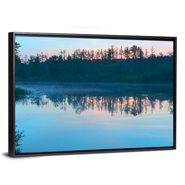 Yellow Sunset On Shore Of Baltic Sea Canvas Wall Art-3 Horizontal-Gallery Wrap-25" x 16"-Tiaracle