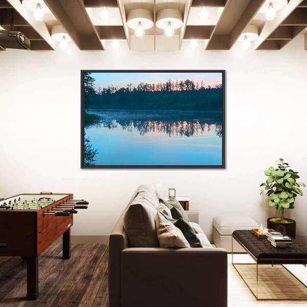 Yellow Sunset On Shore Of Baltic Sea Canvas Wall Art-3 Horizontal-Gallery Wrap-25" x 16"-Tiaracle