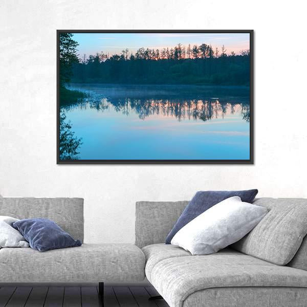 Yellow Sunset On Shore Of Baltic Sea Canvas Wall Art-3 Horizontal-Gallery Wrap-25" x 16"-Tiaracle