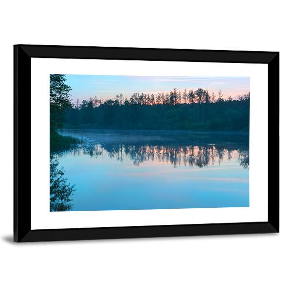 Yellow Sunset On Shore Of Baltic Sea Canvas Wall Art-3 Horizontal-Gallery Wrap-25" x 16"-Tiaracle