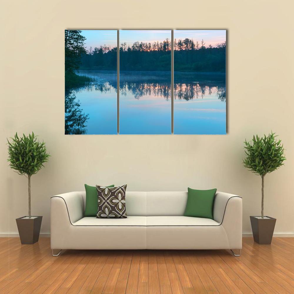 Yellow Sunset On Shore Of Baltic Sea Canvas Wall Art-3 Horizontal-Gallery Wrap-37" x 24"-Tiaracle