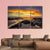 Yellow Sunset Over Sea Canvas Wall Art-3 Horizontal-Gallery Wrap-37" x 24"-Tiaracle