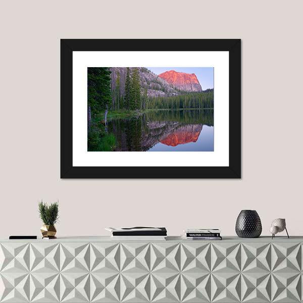 Yellowjacket Lake And Sugarloaf Mountain Canvas Wall Art-1 Piece-Framed Print-20" x 16"-Tiaracle