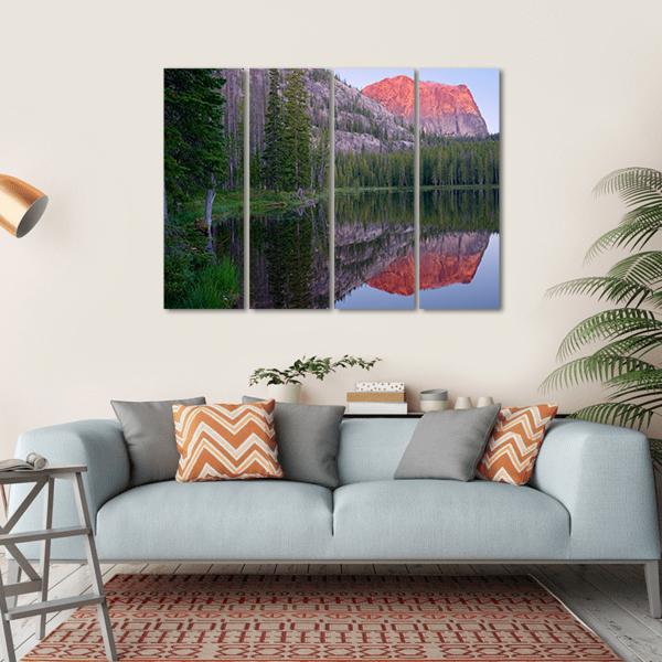 Yellowjacket Lake And Sugarloaf Mountain Canvas Wall Art-4 Horizontal-Gallery Wrap-34" x 24"-Tiaracle