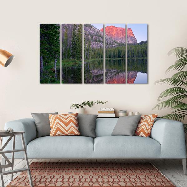 Yellowjacket Lake And Sugarloaf Mountain Canvas Wall Art-5 Horizontal-Gallery Wrap-22" x 12"-Tiaracle