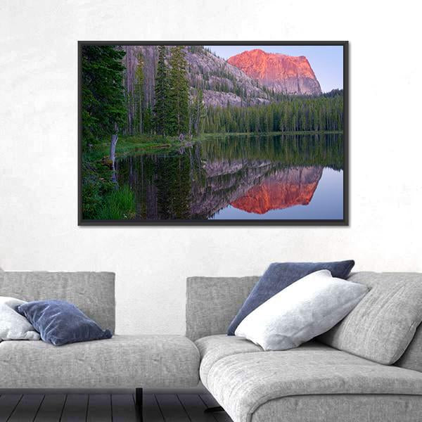 Yellowjacket Lake And Sugarloaf Mountain Canvas Wall Art-5 Horizontal-Gallery Wrap-22" x 12"-Tiaracle