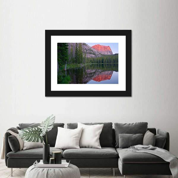Yellowjacket Lake And Sugarloaf Mountain Canvas Wall Art-5 Horizontal-Gallery Wrap-22" x 12"-Tiaracle