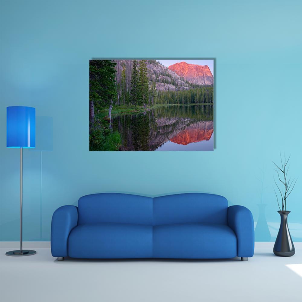 Yellowjacket Lake And Sugarloaf Mountain Canvas Wall Art-1 Piece-Gallery Wrap-48" x 32"-Tiaracle